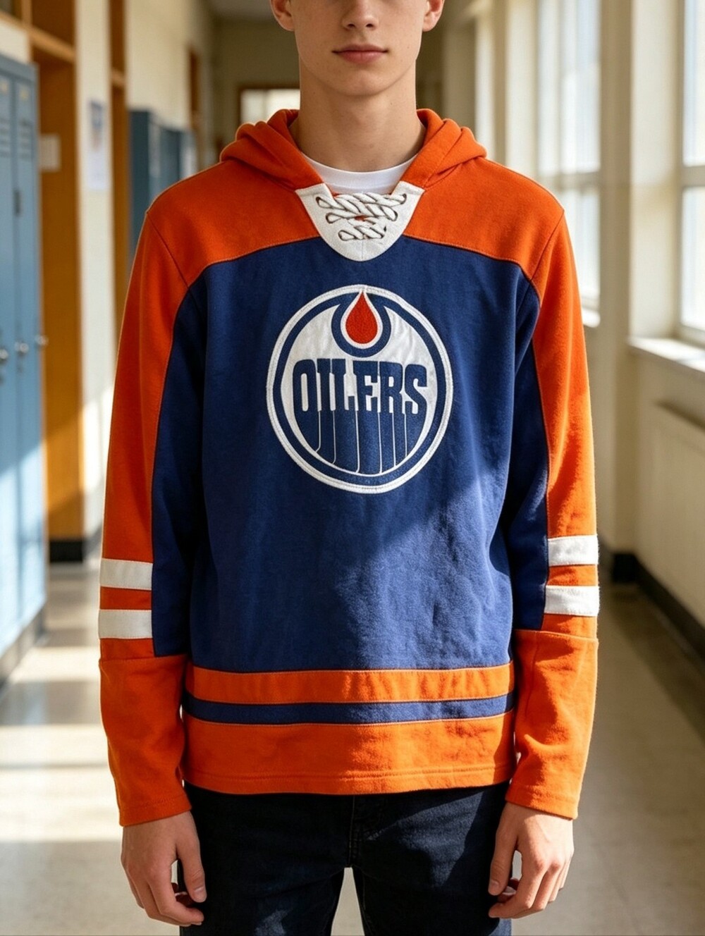 NHL Edmonton Oilers Youth Hoodie Hockey Sweatshirt L 14/16